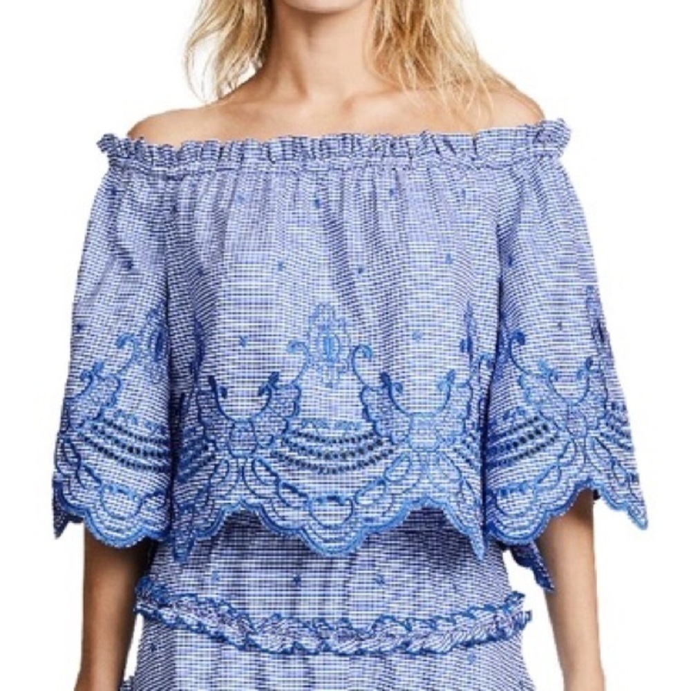 Alexis off the shoulder embroidered top. Size small. NEW - Picture 2 of 16